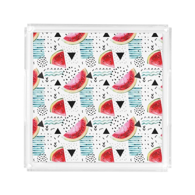 Abstract Watermelon Pattern Acrylic Tray (Front)