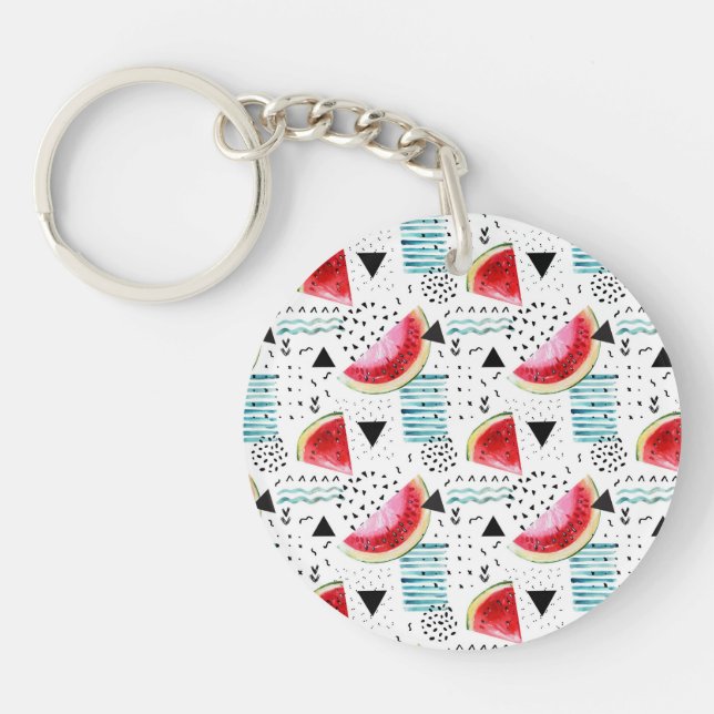 Abstract Watermelon Pattern Keychain (Front)