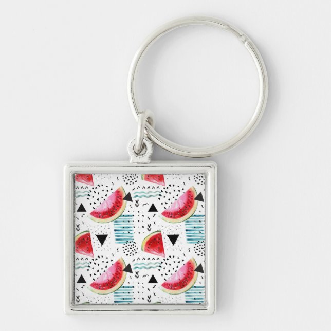 Abstract Watermelon Pattern Keychain (Front)
