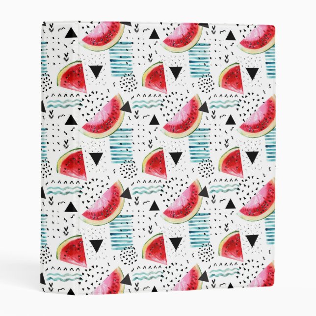 Abstract Watermelon Pattern Mini Binder (Front/Spine)