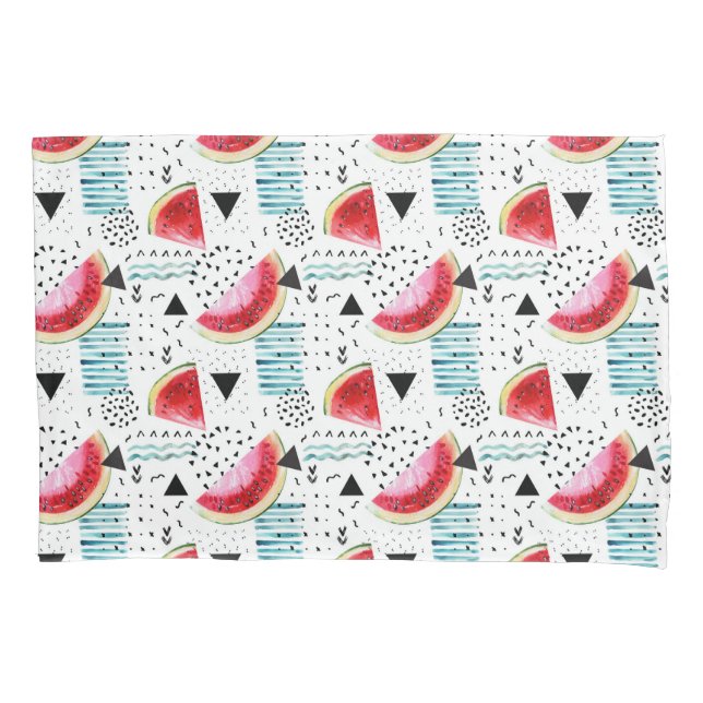 Abstract Watermelon Pattern Pillow Case (Front-Left)