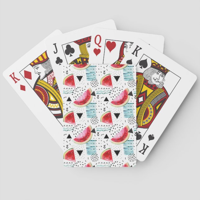 Abstract Watermelon Pattern Poker Cards (Back)