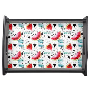 Abstract Watermelon Pattern Serving Tray