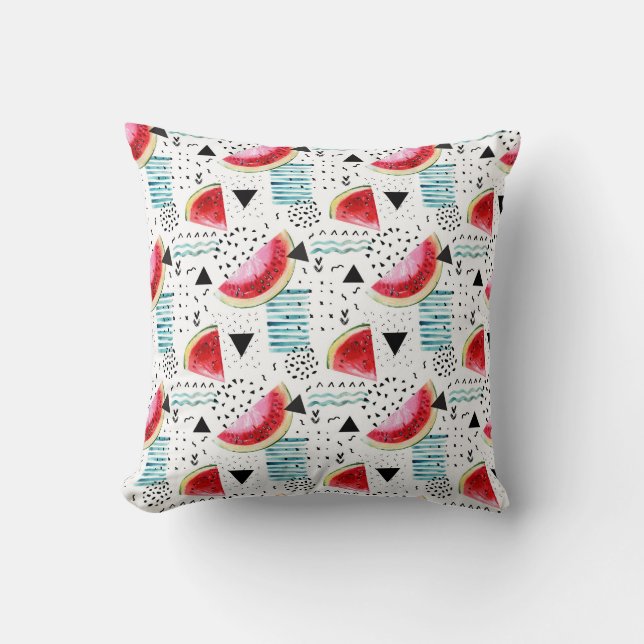 Abstract Watermelon Pattern Throw Pillow (Front)