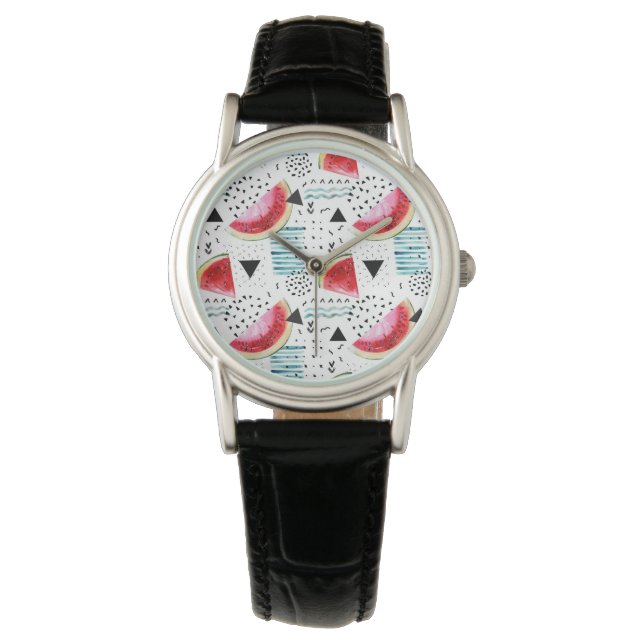 Abstract Watermelon Pattern Watch (Front)