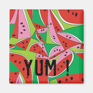 Abstract Watermelon Slices, YUM!, Personalize Magnet