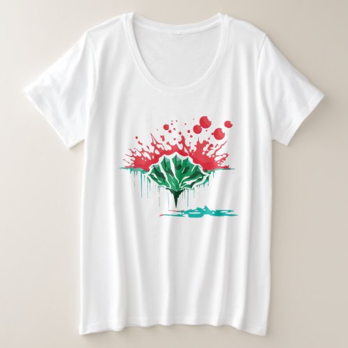 Abstract Watermelon Summer Splash Beach Fun Plus Size T_Shirt