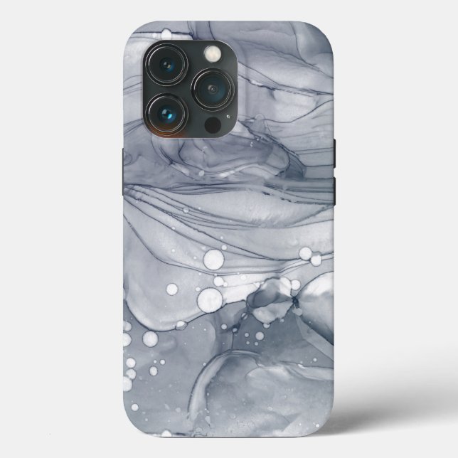 Abstract Watery Grey Case-Mate iPhone Case (Back)