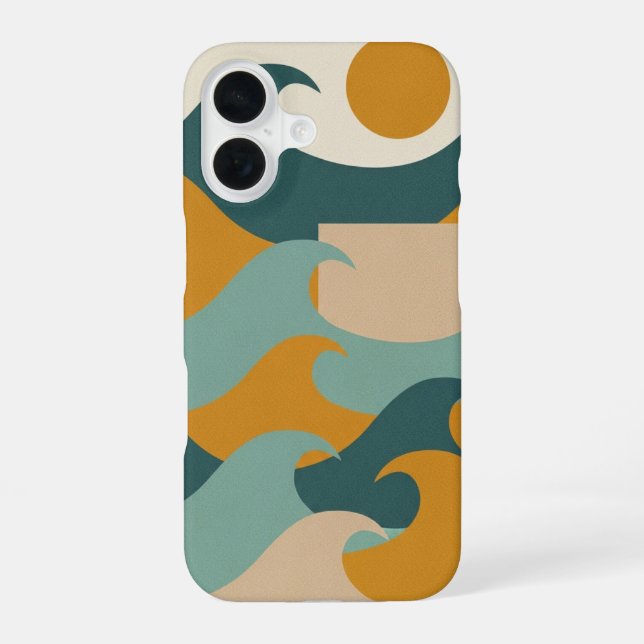 Abstract Wave and Sun iPhone Case (Back)