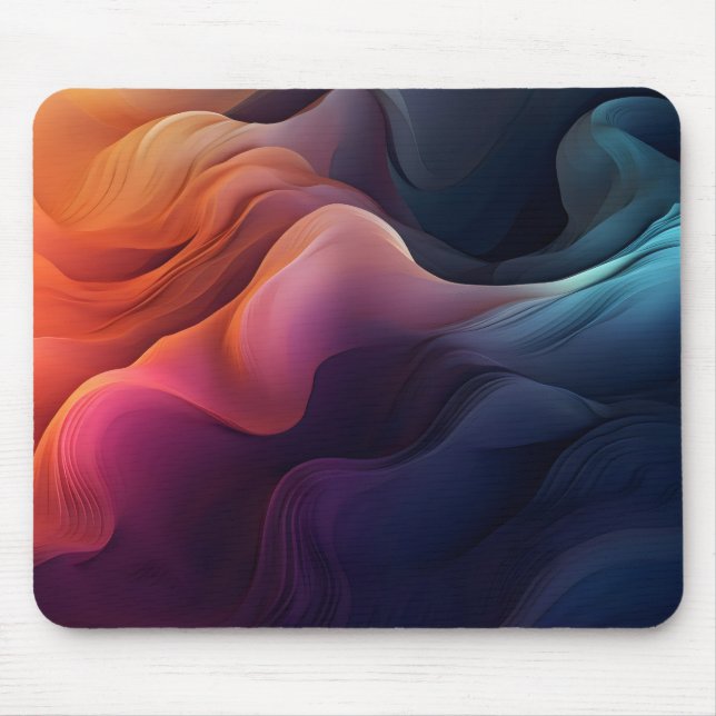 Abstract Wave Colorful Mouse Pad (Front)