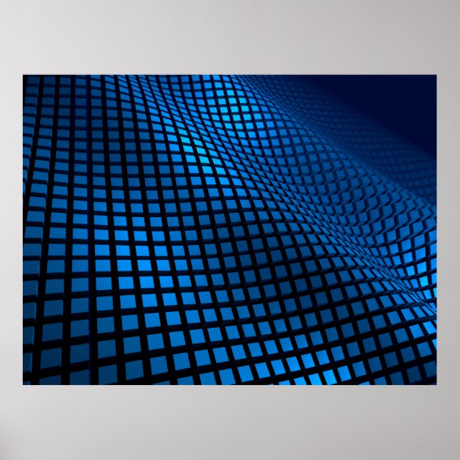 Abstract wave design blue poster (Front)