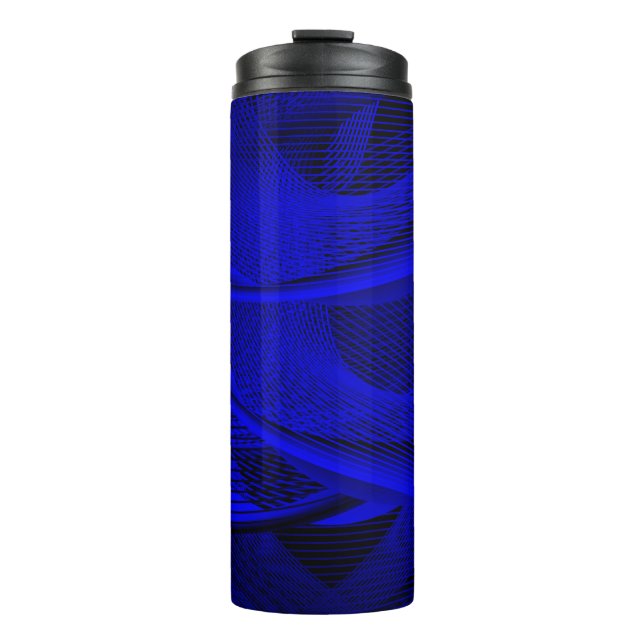 Abstract wave lines thermal tumbler (Front)