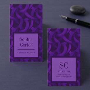 Abstract Wave Monogram Design Business Card