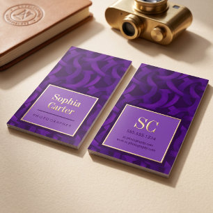 Abstract Wave Monogram Design Foil Business Cards