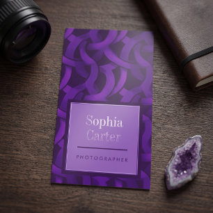 Abstract Wave Monogram Design Raised Spot UV Business Card