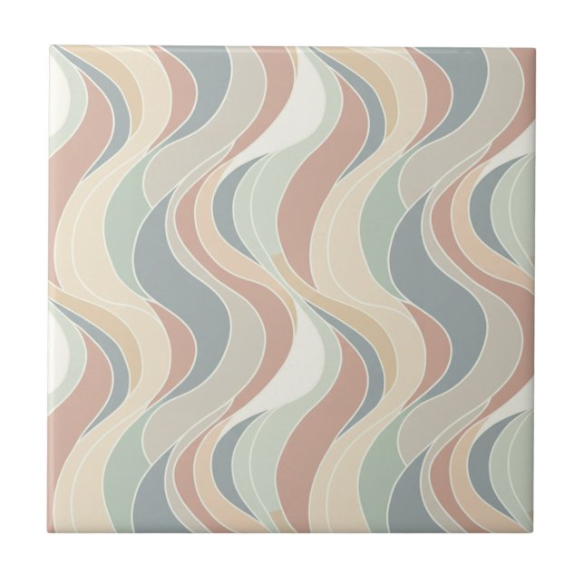 Abstract Wave Pattern Ceramic Tile (Front)