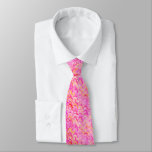 Abstract wave pattern - pink, orange and fuchsia tie