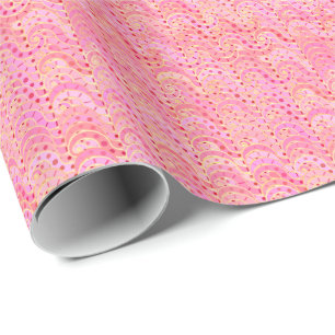 Abstract wave pattern - shades of soft pink wrapping paper