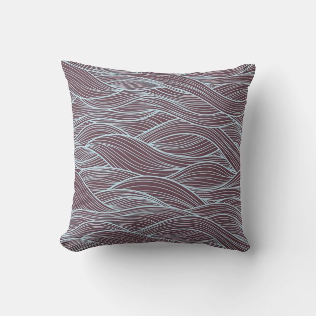 Abstract Wave pattern Throw Pillow (Front)