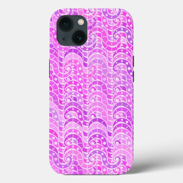Abstract wave pattern - violet, lavender, orchid Case-Mate iPhone case (Back)