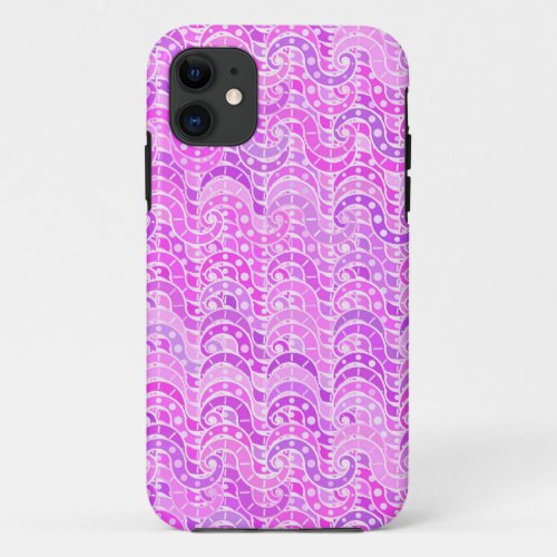 Abstract wave pattern _ violet lavender orchid iPhone 11 case