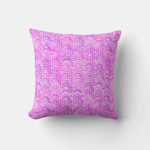 Abstract wave pattern _ violet lavender orchid throw pillow