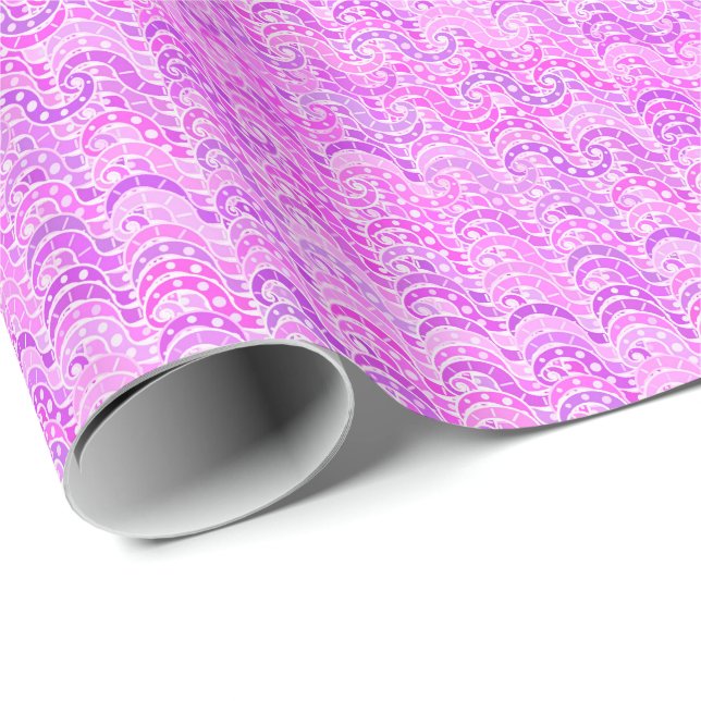 Abstract wave pattern - violet, lavender, orchid wrapping paper (Roll Corner)