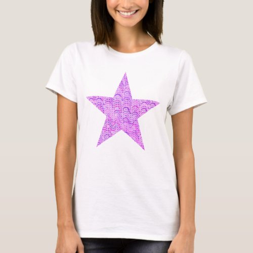 Abstract wave star _ violet lavender orchid T_Shirt