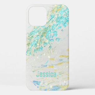 Abstract WaVe Turquoise  Personalized Art IPhone 12 Pro Case