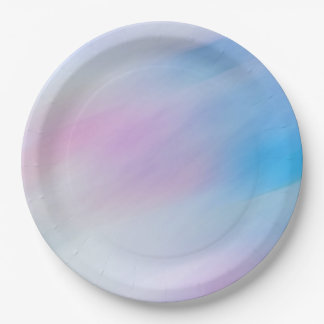 Abstract Wave Watercolor Multicolor Paper Plates