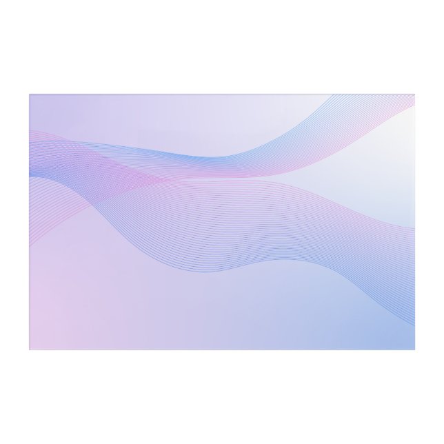 Abstract Wavelines Pink Blue Acrylic Print (Front)