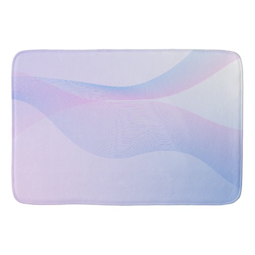 Abstract Wavelines Pink Blue Bath Mat