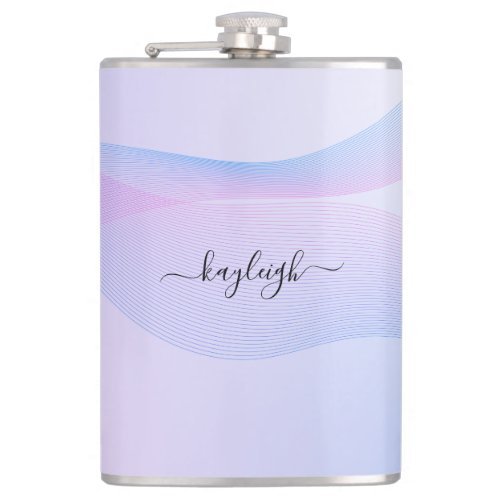 Abstract Wavelines Pink Blue Flask