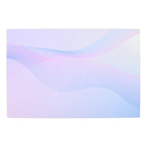 Abstract Wavelines Pink Blue Metal Print