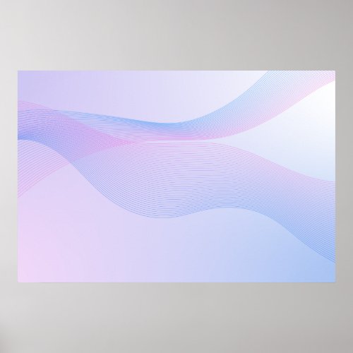 Abstract Wavelines Pink Blue Poster