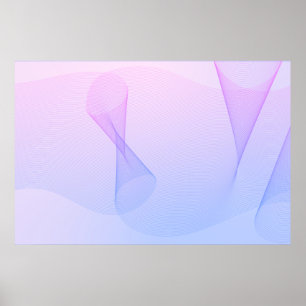Abstract Wavelines Pink Blue Poster