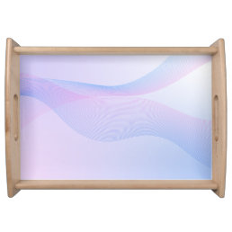 Abstract Wavelines Pink Blue Serving Tray