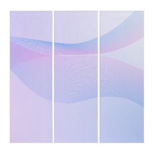 Abstract Wavelines Pink Blue Triptych