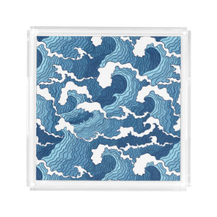 Abstract Waves Acrylic Tray