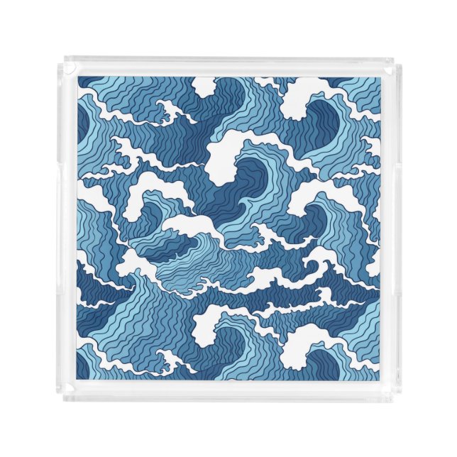 Abstract Waves Acrylic Tray (Front)
