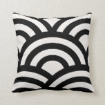 Abstract Waves, Arches, Black And White Lines Throw Pillow<br><div class="desc">Modern Abstract Waves - Geometric Arches - Black And Cream White.</div>