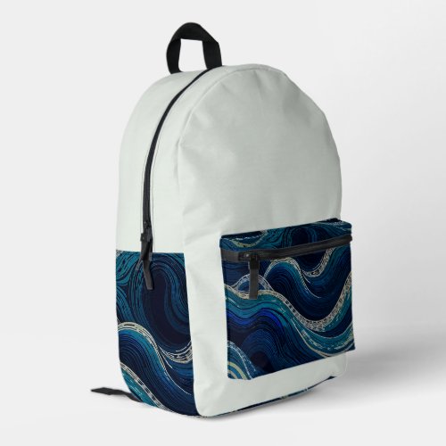 Abstract Waves Art Printed  Printed Backpack