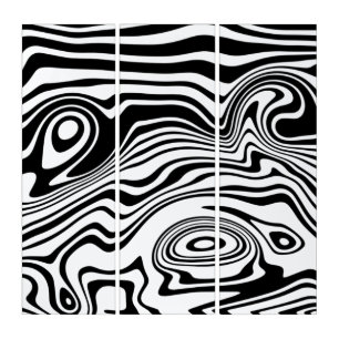 Abstract Waves Art Triptych - Custom Color
