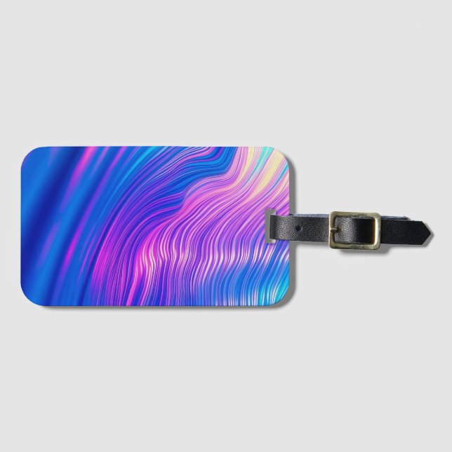 Abstract Waves Bag Tag Stylish & Modern  (Front Horizontal)