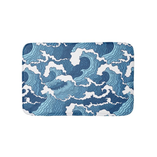 Abstract Waves Bathroom Mat (Front)