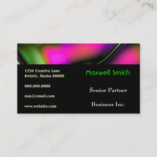 Abstract Waves Bold Bright Funky Creative Fun Business Cards