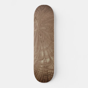 Abstract Waves Brown Skateboard