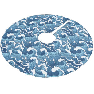 Abstract Waves Brushed Polyester Tree Skirt