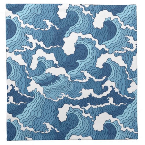 Abstract Waves Cloth Napkin