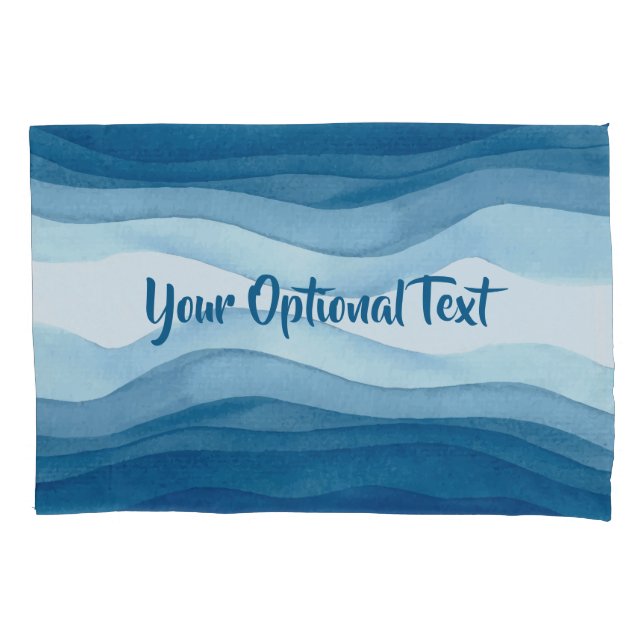 Abstract Waves custom text pillowcases (Front)